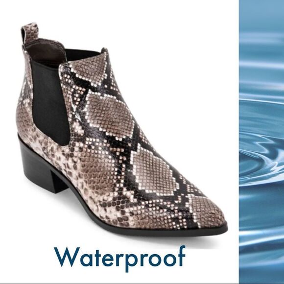 Blondo Waterproof Emelia Leather Bootie in Snakeskin Design Steve Madden Owned - Picture 1 of 8